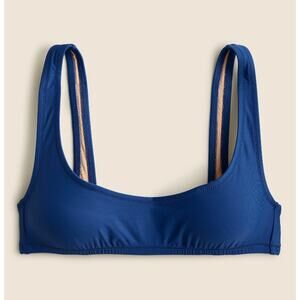 J Crew Heritage Scoop Neck Bikini Top XS Harbor View Blue Swim Suit BX611 J.Crew